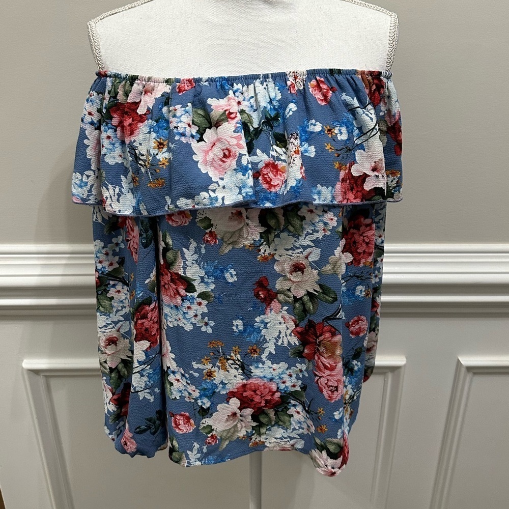 Peppermint Brand Floral Off The Shoulder Top Blouse sz S